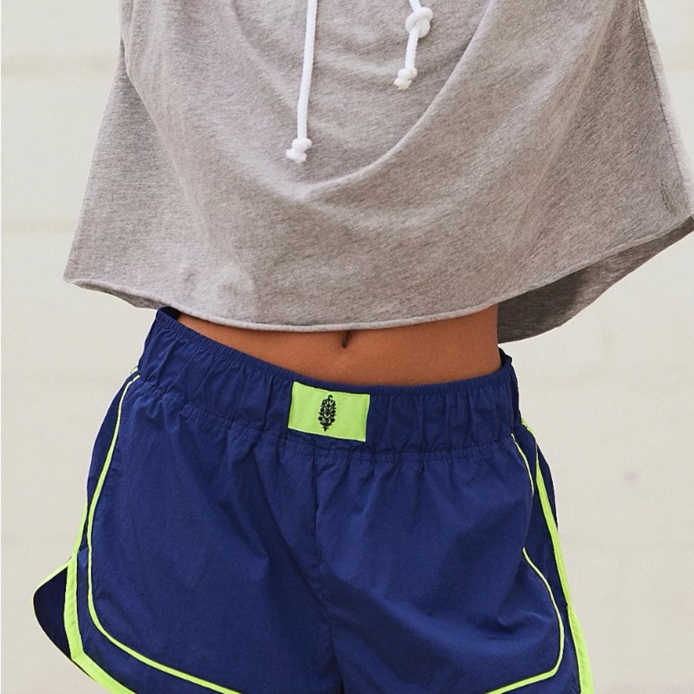 FP Movement Navy and Neon Yellow Athletic Shorts xs excellent condition